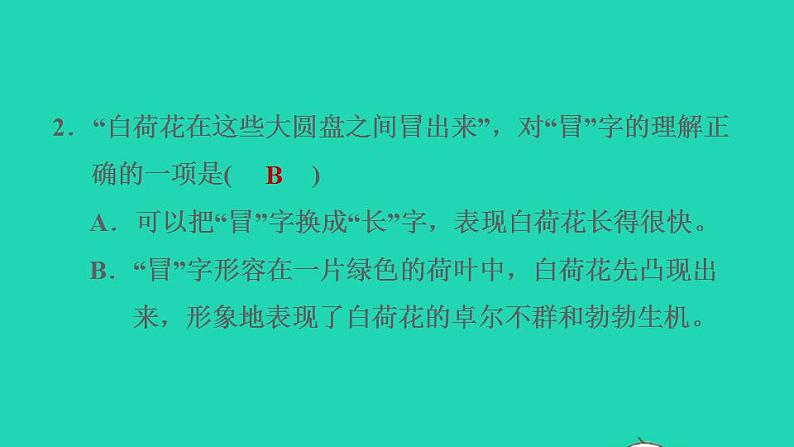 2022三年级语文下册第1单元第3课荷花课后练习课件1新人教版第7页