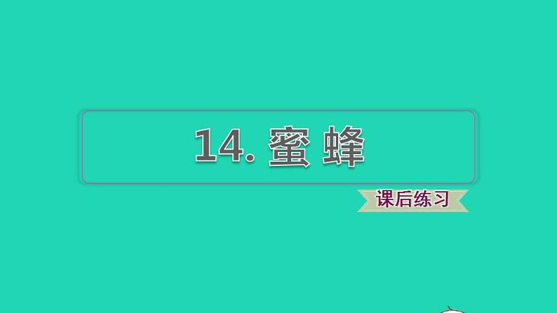 2022三年级语文下册第4单元第14课蜜蜂课后练习课件2新人教版第1页