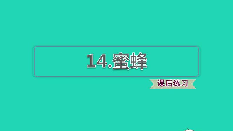 2022三年级语文下册第4单元第14课蜜蜂课后练习课件1新人教版第1页