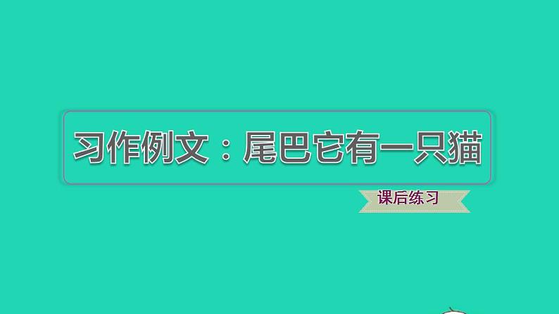 2022三年级语文下册第5单元习作例文：尾巴它有一只猫习题课件新人教版01