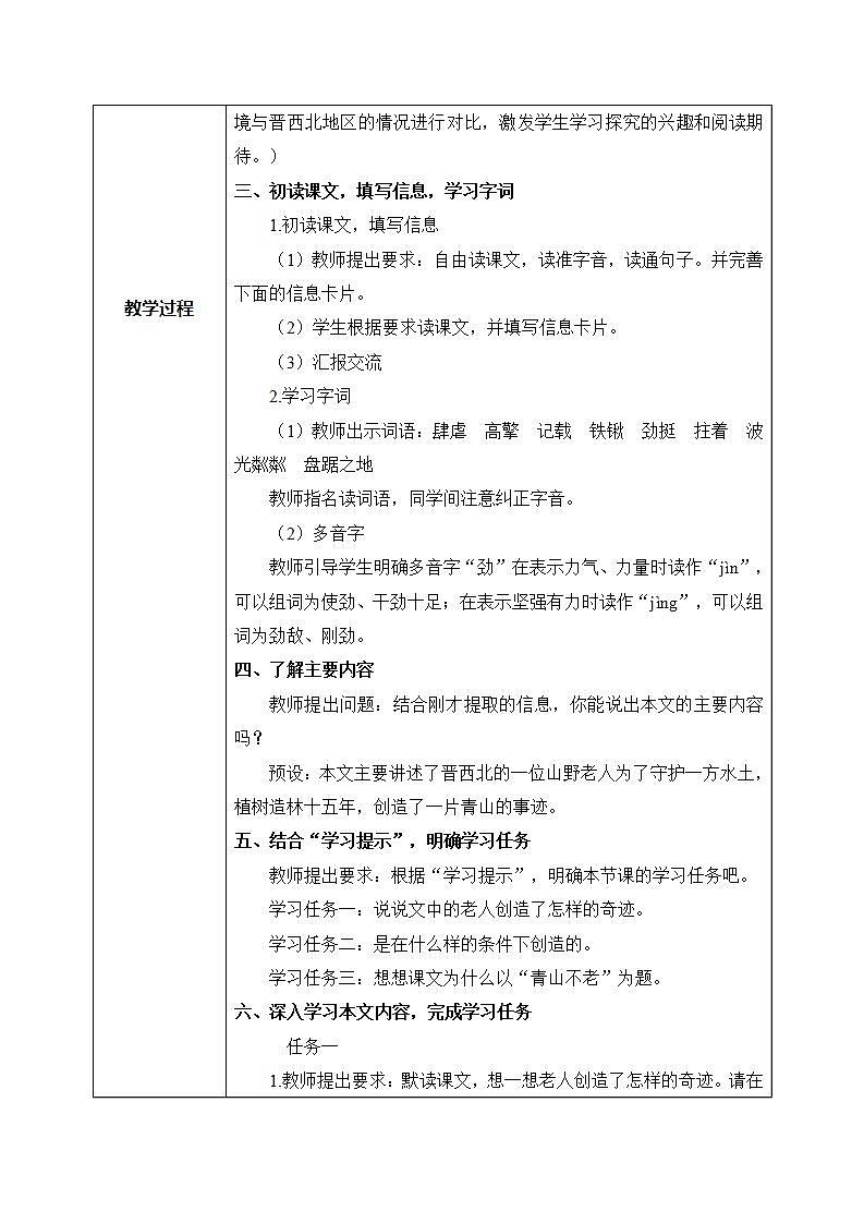 部编版6上语文20《青山不老》PPT课件+教案02