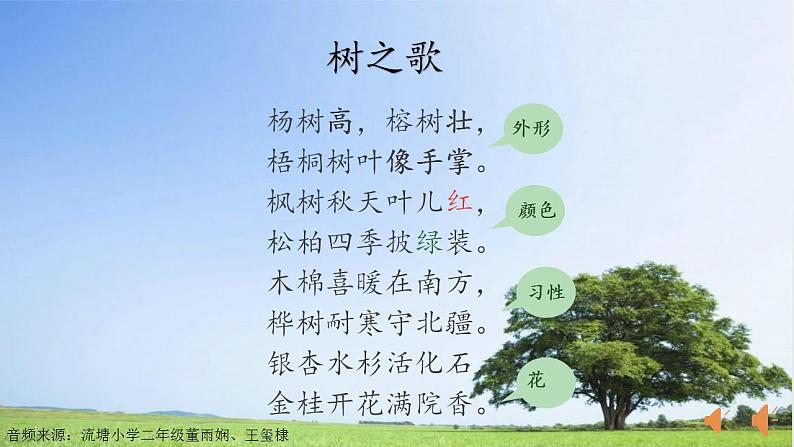 小学语文 部编版 二年级 14《树之歌》（第二课时） 课件第5页