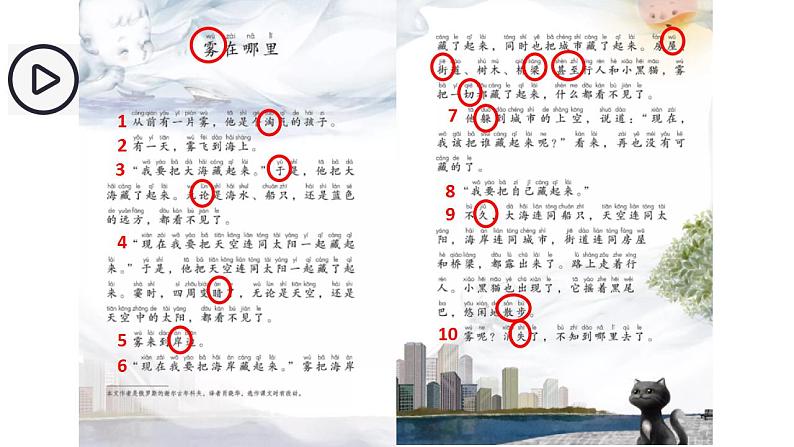 小学语文 部编版 二年级 19《雾在哪里》（第一课时）微课 课件04