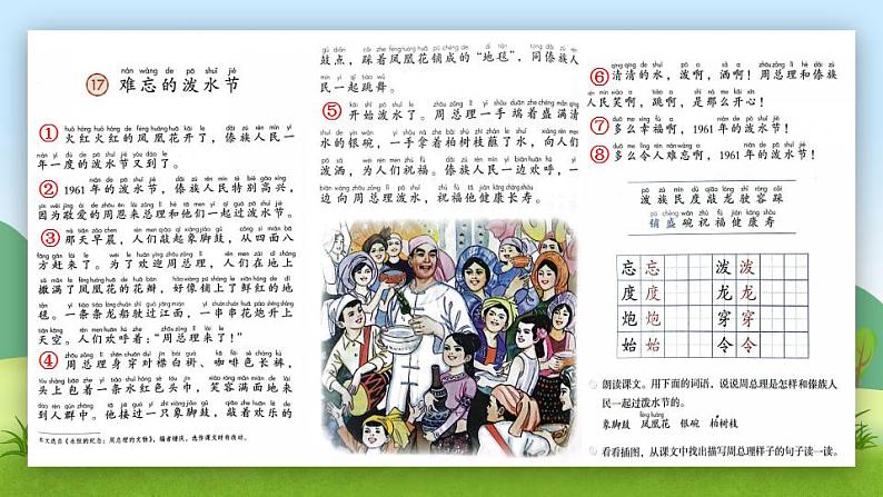 小学语文 部编版 二年级 17《难忘的泼水节》（第一课时） 课件第6页