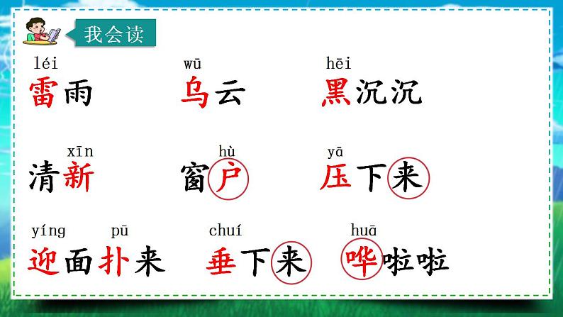 小学语文 部编版 二年级《雷雨》第一课时 PPT 课件第6页