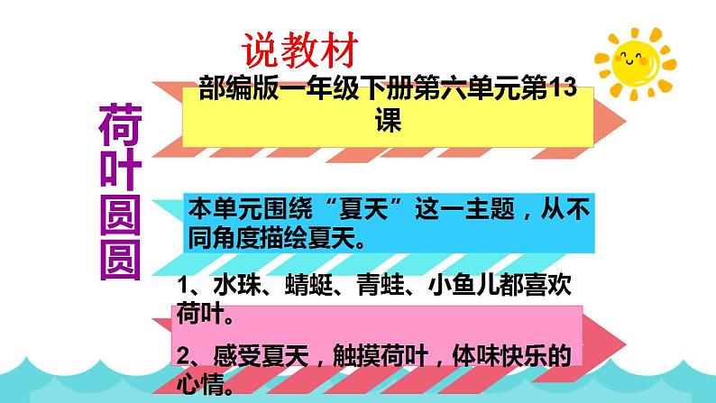 13《荷叶圆圆》说课（课件）部编版语文一年级下册第3页