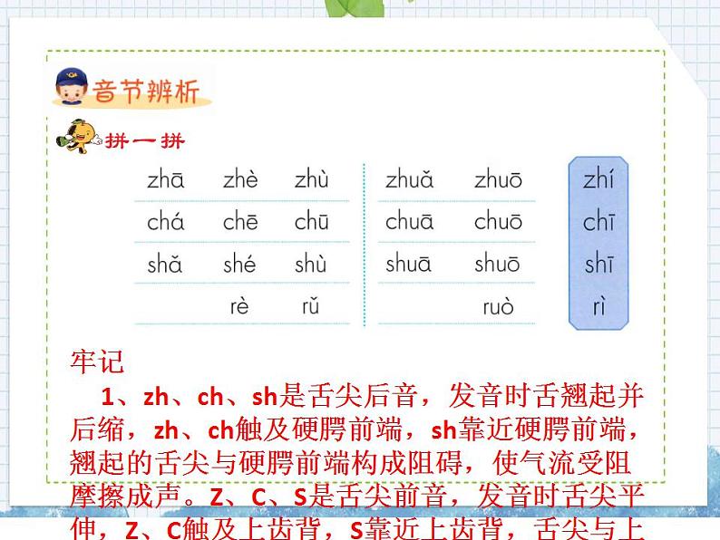 部编版语文一年级上册8  zh ch sh r课件含练习（16张PPT)第6页