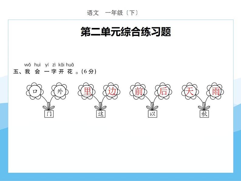 编版部语文一年级下册期末复习第二单元强化训练  课件第5页