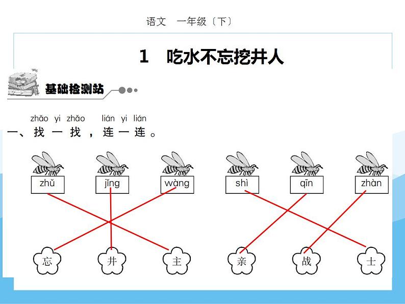 编版部语文一年级下册第二单元期末复习课件（分课训练）第2页