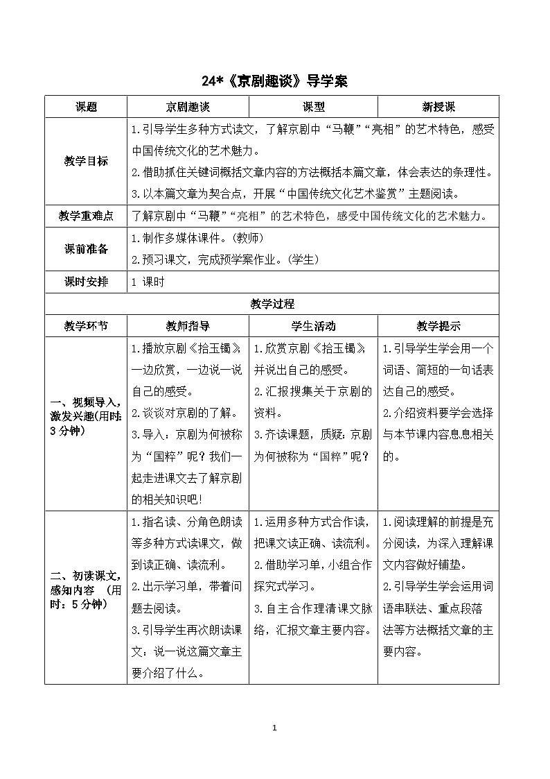 24《京剧趣谈》课件+教案+导学案+素材01