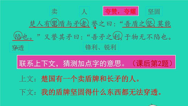 2022五年级语文下册第6单元第15课自相矛盾品读释疑课件新人教版07