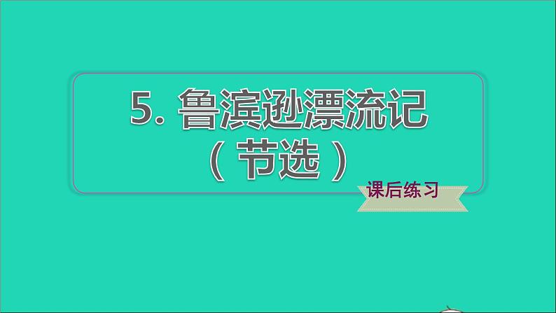 2022六年级语文下册第2单元第5课鲁滨逊漂流记节选课后练习课件2新人教版01