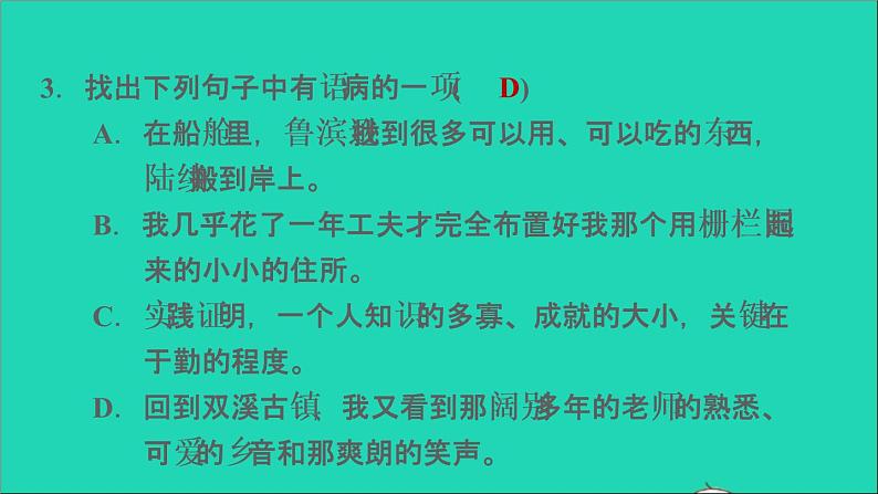 2022六年级语文下册第2单元第5课鲁滨逊漂流记节选课后练习课件2新人教版07