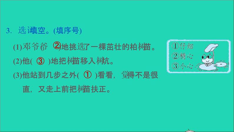 2022二年级语文下册第1单元第4课邓小平爷爷植树课后练习课件新人教版04