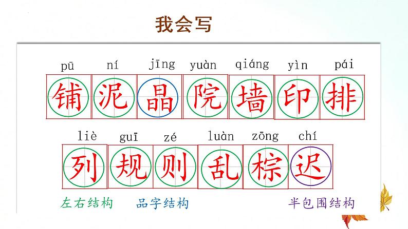 部编版语文三年级上册 第5课《铺满金色巴掌的水泥道》（第一课时） 课件04