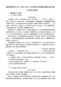 湖南省郴州市三年（2020-2022）小升初语文卷真题分题型分层汇编-04现代文阅读