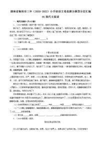 湖南省衡阳市三年（2020-2022）小升初语文卷真题分题型分层汇编-05现代文阅读