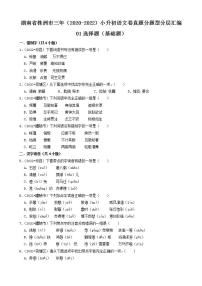 湖南省株洲市三年（2020-2022）小升初语文卷真题分题型分层汇编-01选择题（基础题）