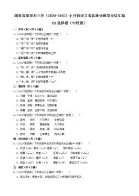 湖南省邵阳市三年（2020-2022）小升初语文卷真题分题型分层汇编-03选择题（中档题）
