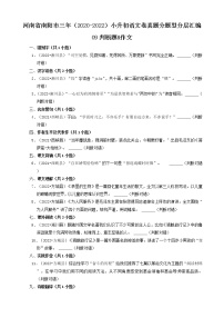 河南省南阳市三年（2020-2022）小升初语文卷真题分题型分层汇编-09判断题&作文