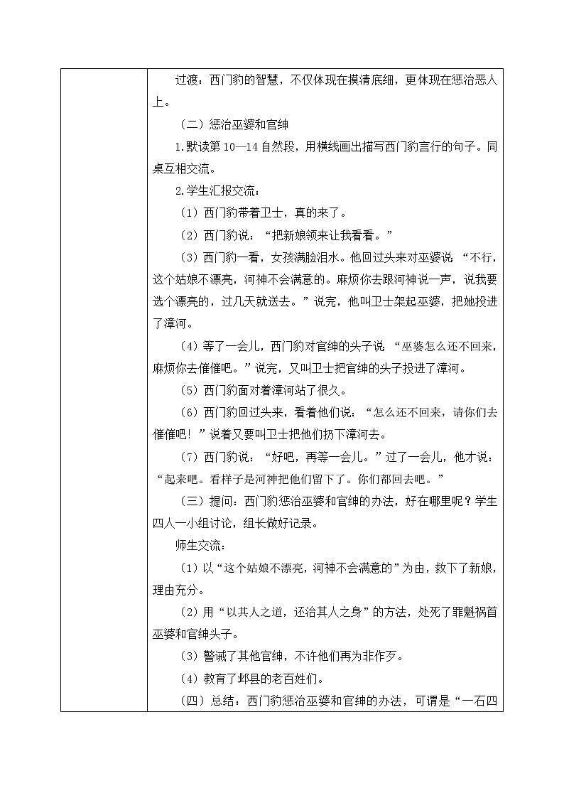 部编版语文四年级上册《西门豹治邺》第二课时课件PPT+教案02