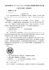 河南省洛阳市三年（2020-2022）小升初语文卷真题分题型分层汇编-04现代文阅读（语段阅读）