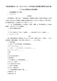 河南省洛阳市三年（2020-2022）小升初语文卷真题分题型分层汇编-07文言文阅读&古诗词赏析