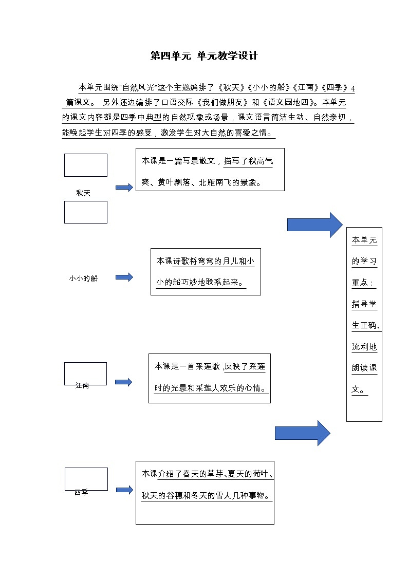 第四单元  课文1单元教学设计01