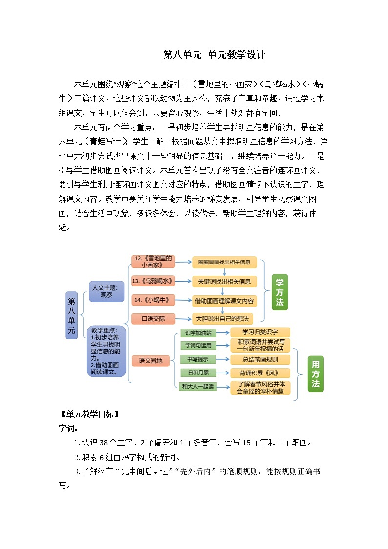 第八单元 课文4单元教学设计01