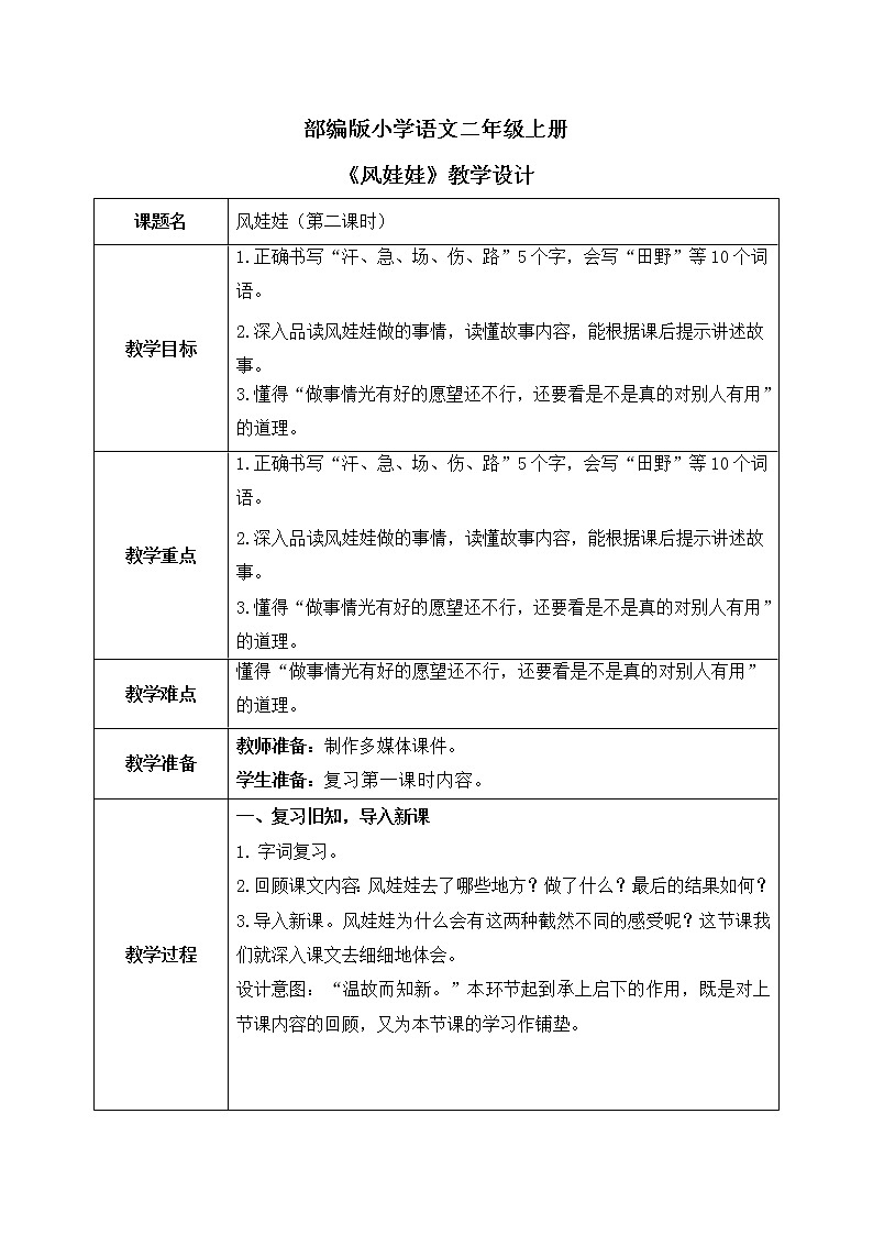 部编版语文二年级上册《风娃娃》第二课时PPT课件+教案01