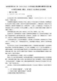 山东省枣庄市三年（2020-2022）小升初语文卷真题分题型分层汇编-06现代文阅读（散文、议论文）&古诗&文言文阅读