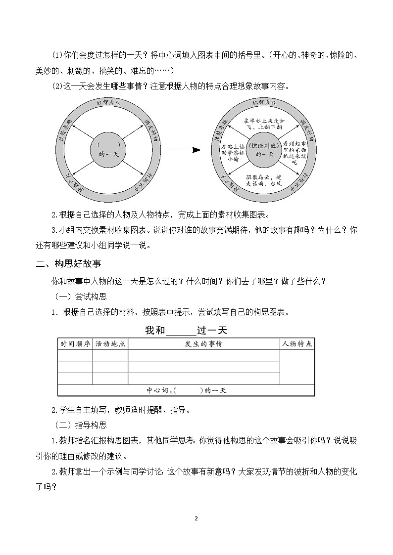 习作四 我和______过一天 教案第2页