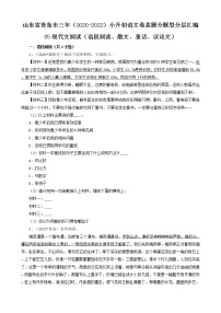 山东省青岛市三年（2020-2022）小升初语文卷真题分题型分层汇编-05现代文阅读（语段阅读、散文、童话、议论文）