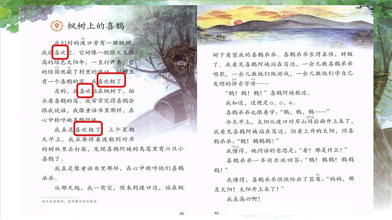 部编版 小学语文 二年级下册  9.枫树上的喜鹊第二课时 课件第4页