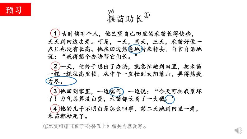 二年级下册 寓言两则《揠苗助长》(第二课时) 课件第3页