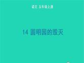 2022五年级语文上册第四单元14圆明园的毁灭生字课件新人教版