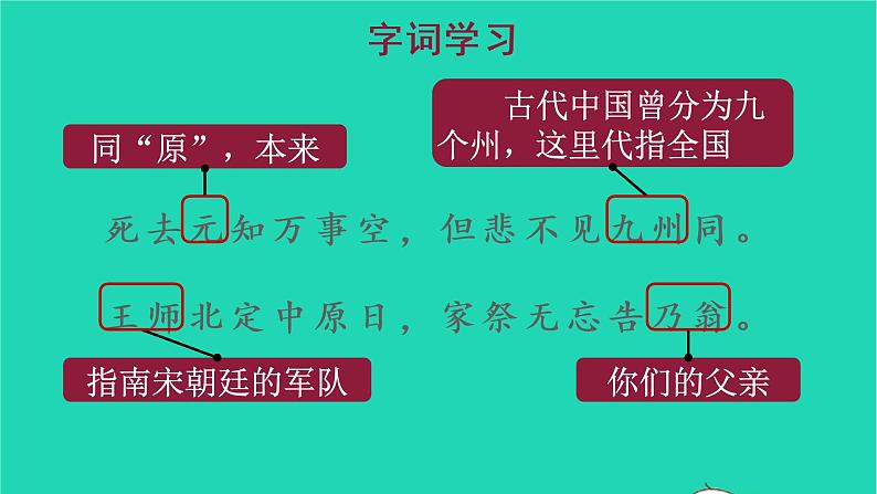 2022五年级语文上册第四单元12古诗三首教学课件新人教版第8页