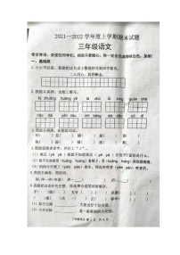 山东省临沂市费县2021-2022学年三年级上学期期末语文试题（无答案）