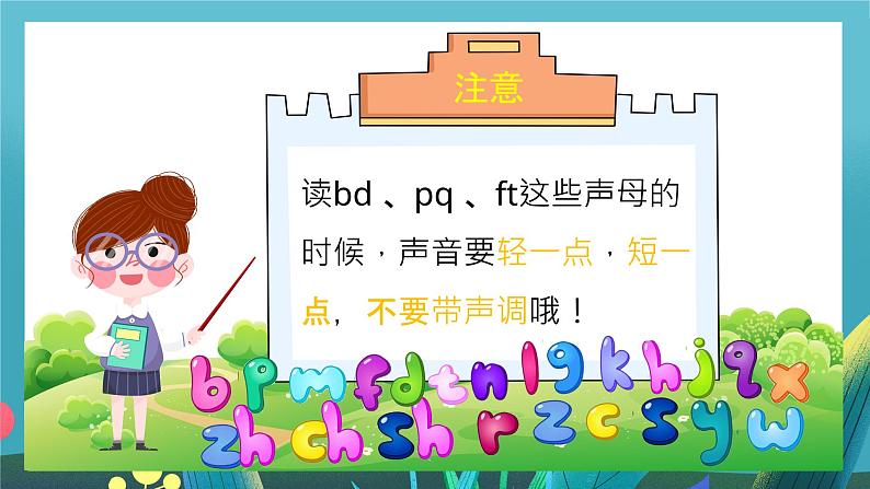 人教部编版语文一年级上册汉语拼音——bd、pq 、 ft 的分辨  课件第7页