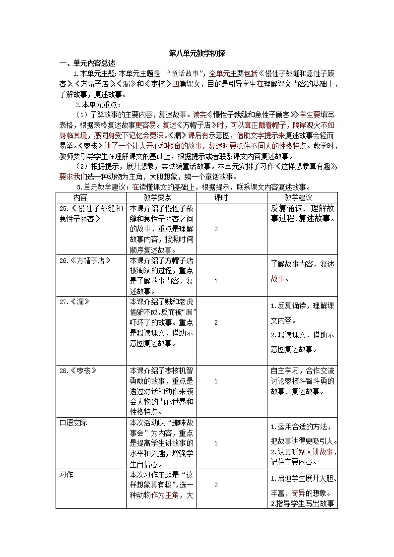 六年级下语文全册教案01