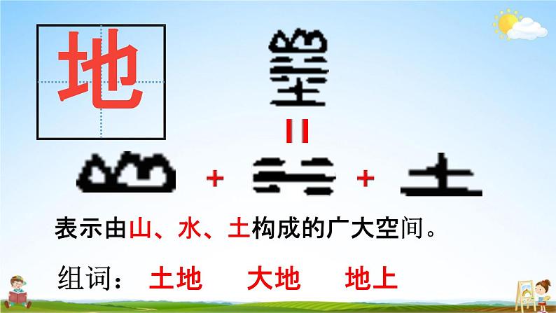 人教统编版一年级语文上册《1 天地人》课堂教学课件PPT小学公开课第7页