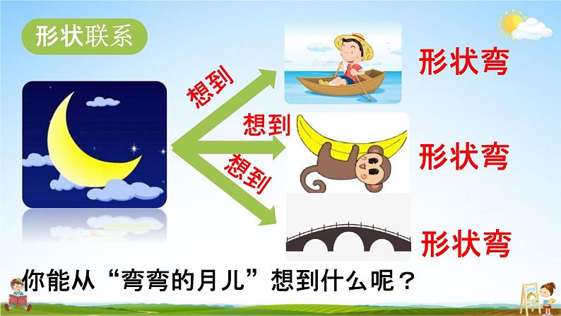 人教统编版一年级语文上册《2 小小的船 第2课时》课堂教学课件PPT小学公开课第8页