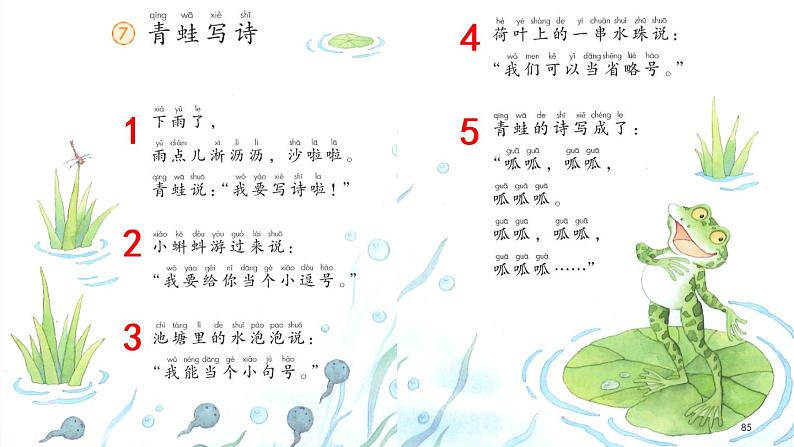 人教版（部编版）小学语文一年级上册课文（二）7.青蛙写诗   课件307