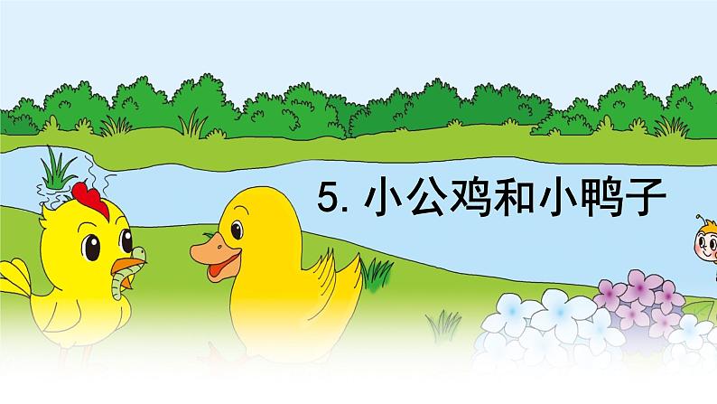 部编版小学语文一年级5小公鸡与小鸭子课件01