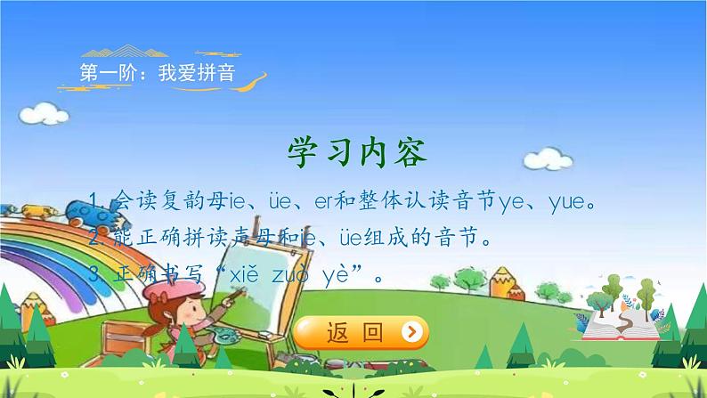 部编版小学语文一年级上册汉语拼音11《ie ue er》课件第3页