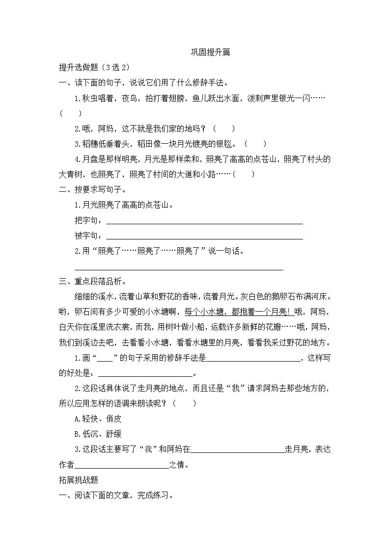 部编版语文四年级上册2.《走月亮》（课件+教案+习题）02