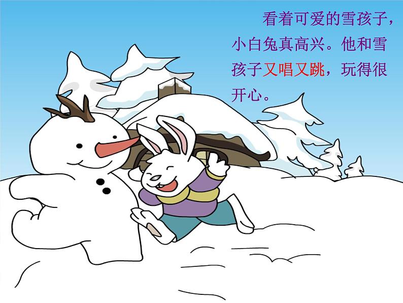 小学统编版二年级语文上册PPT课件雪孩子1课件一第8页