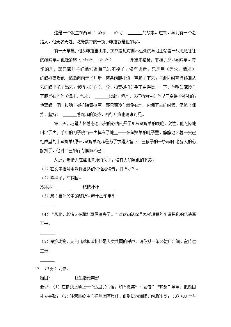 期中练习（试题）部编版语文六年级上册 (15)第3页