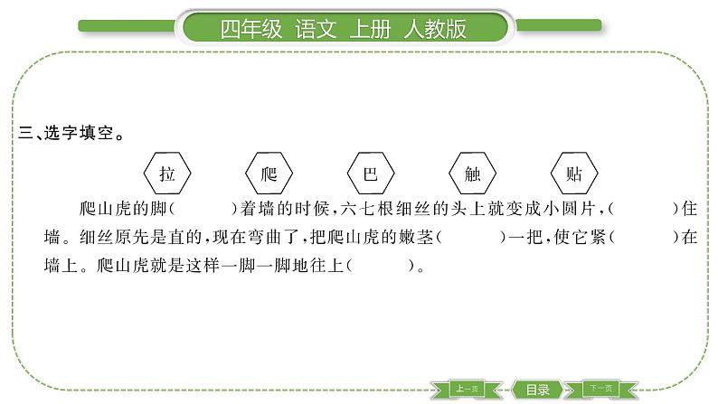 人教版语文四年级上第三单元10爬山虎的脚PPT04