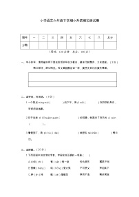 人教部编版语文六年级小升初模拟精品试卷一（有答案）